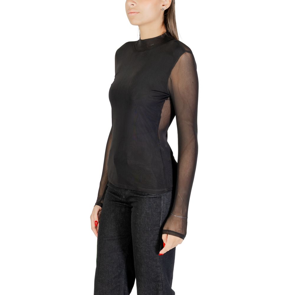 Only Onlerica Life Mesh L/S Top JRS NOOS - Black Recycled Polyester Blouse