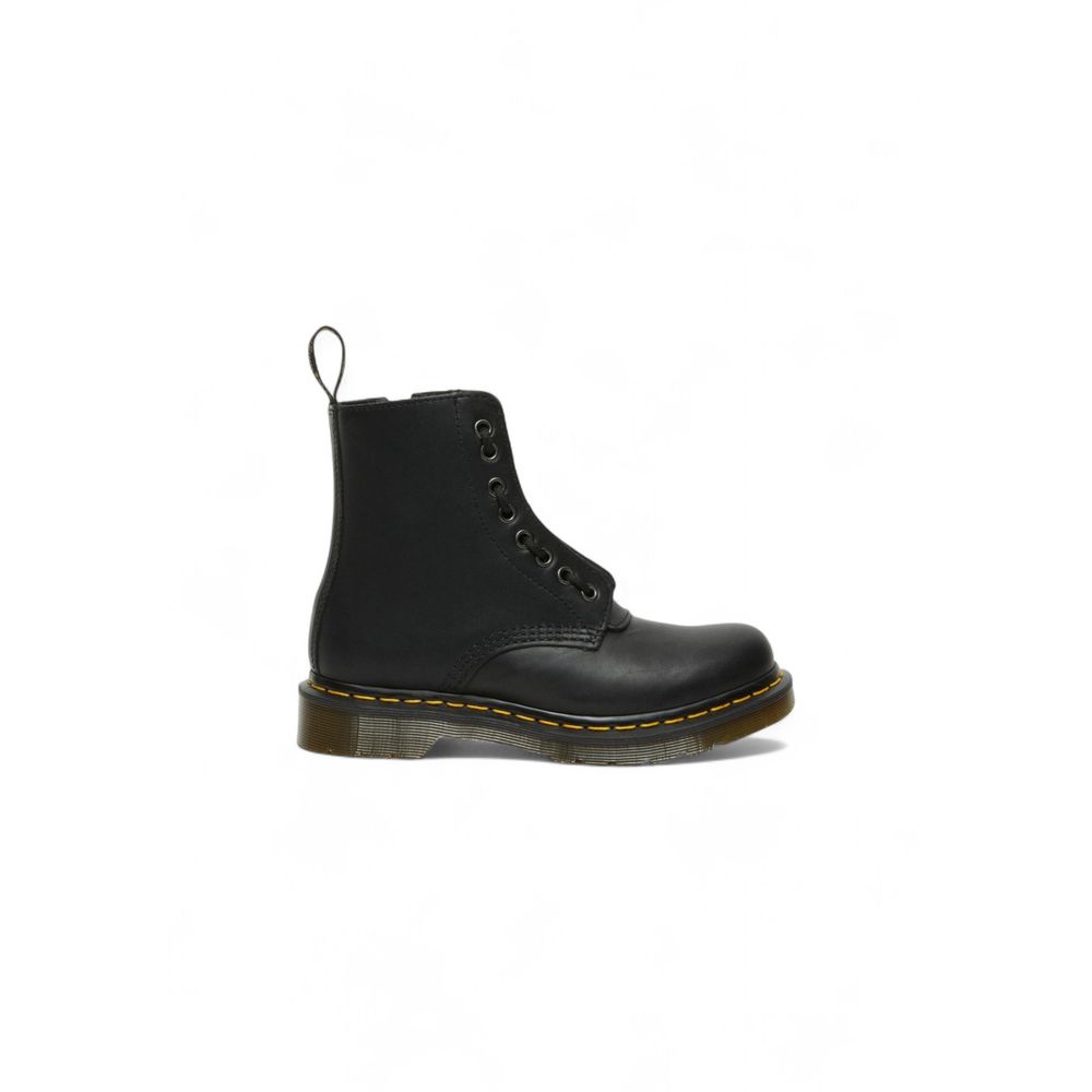 Dr. Martens 1460 Pascal Frnt Zip Nappa Black Leather Lace-Up Boots