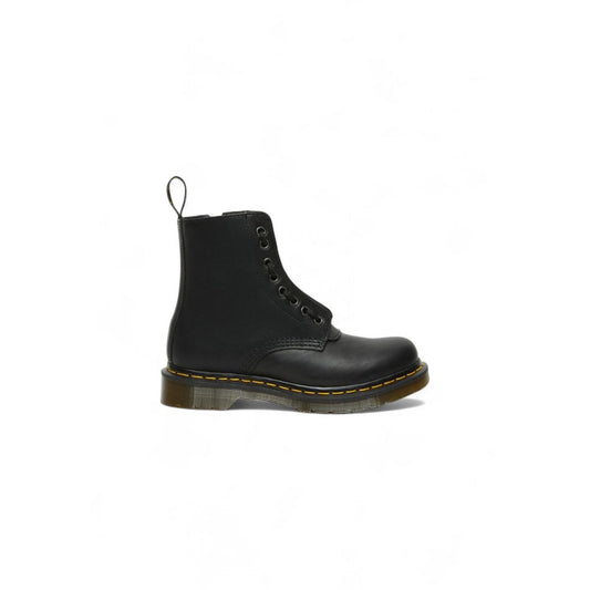 Dr. Martens 1460 Pascal Frnt Zip Nappa Black Leather Lace-Up Boots
