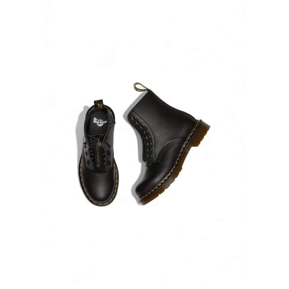 Dr. Martens 1460 Pascal Frnt Zip Nappa Black Leather Lace-Up Boots