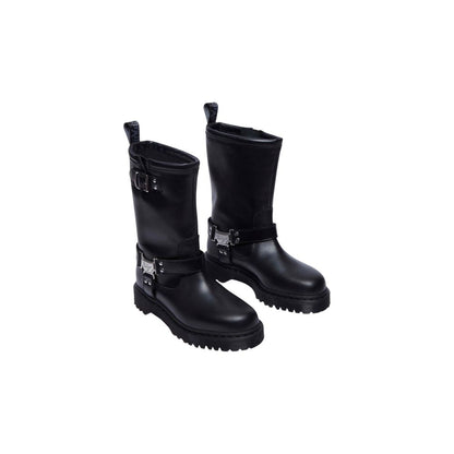 Dr. Martens Anistone Hi Wanama Black Leather Lace-Up Boots