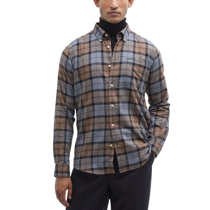 Barbour Beige Cotton Pattern Shirt - Portdown Tailored Shirt MSH5035 for Men