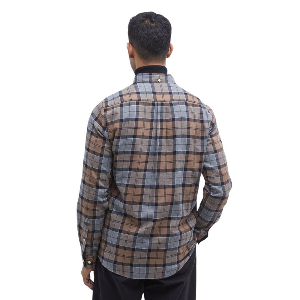 Barbour Beige Cotton Pattern Shirt - Portdown Tailored Shirt MSH5035 for Men