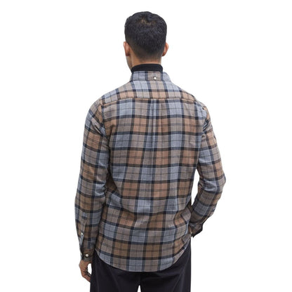 Barbour Beige Cotton Pattern Shirt - Portdown Tailored Shirt MSH5035 for Men