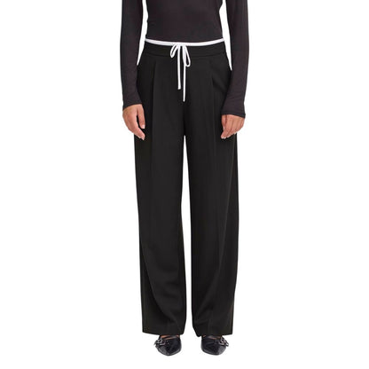 ICHI IHKYRRA PA 20124636 Black Polyester Palazzo Trousers