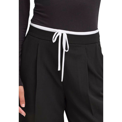 ICHI IHKYRRA PA 20124636 Black Polyester Palazzo Trousers