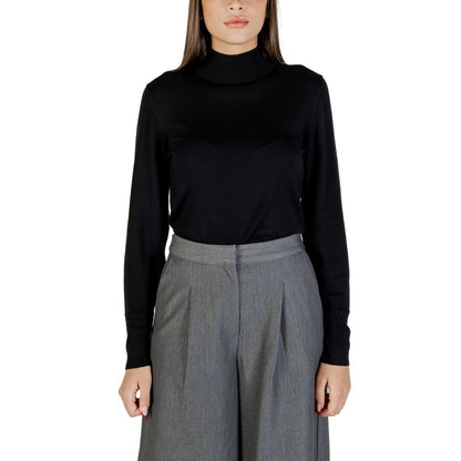 ICHI Black Viscose Turtleneck Sweater