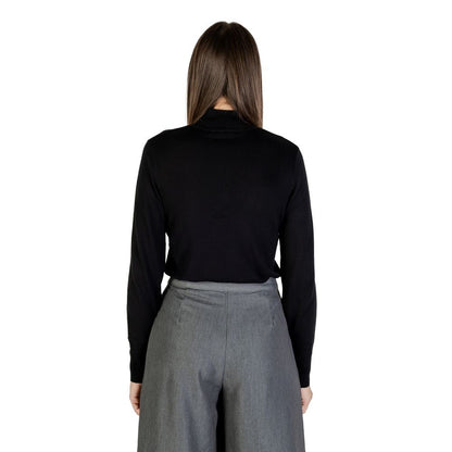 ICHI Black Viscose Turtleneck Sweater