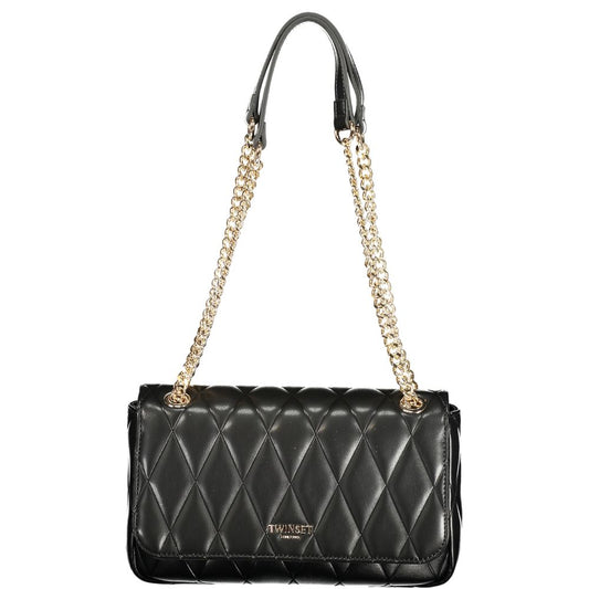 Twinset Black Faux Leather Quilted Handbag