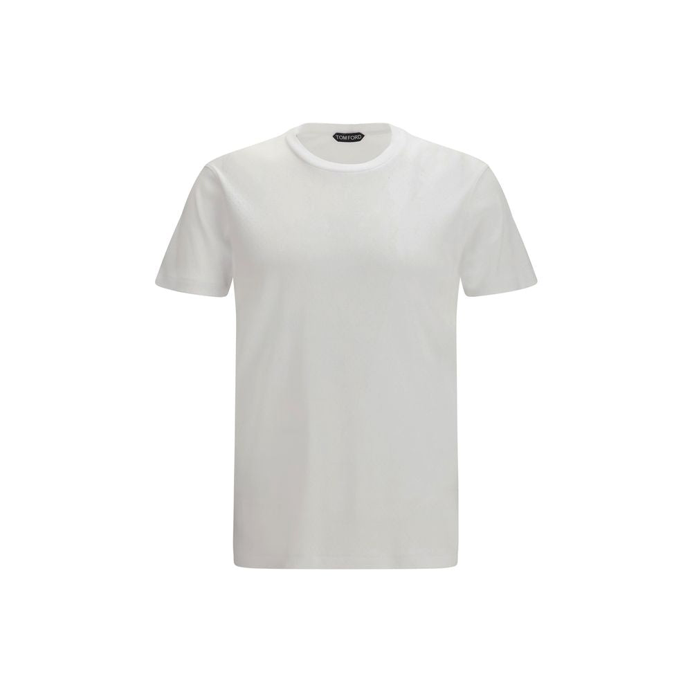 Tom Ford White Cotton T-Shirt - Perforated Elegance