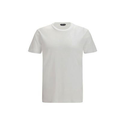 Tom Ford White Cotton T-Shirt - Perforated Elegance