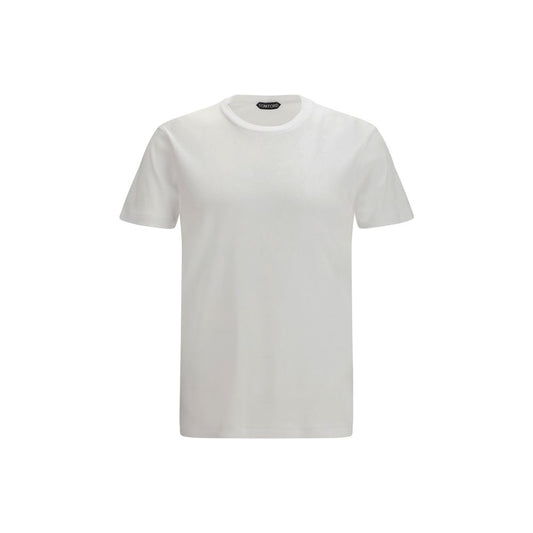 Tom Ford White Cotton T-Shirt - Perforated Elegance