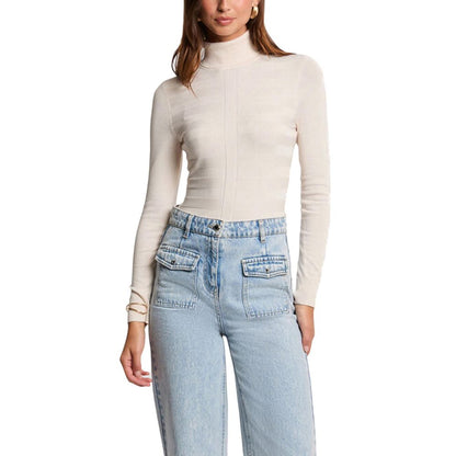 Morgan De Toi Beige Viscose Turtleneck Sweater - Model 252-MENTHYO