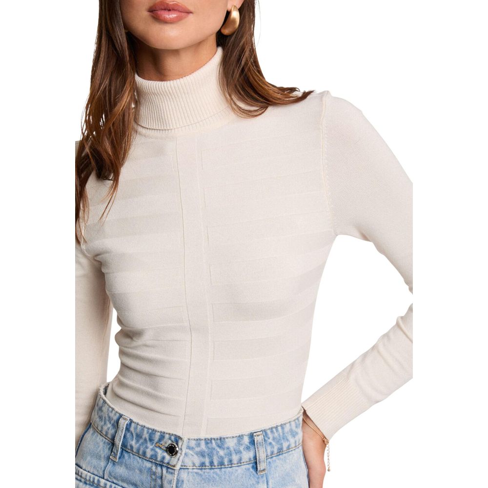 Morgan De Toi Beige Viscose Turtleneck Sweater - Model 252-MENTHYO