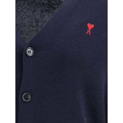 Ami Paris Blue Wool Cardigan – Effortless Parisian Chic