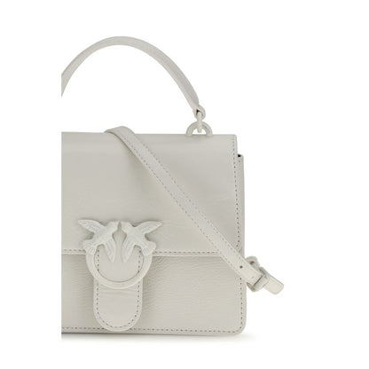PINKO White Goatskin Handbag - The Love One Top Mini Handbag