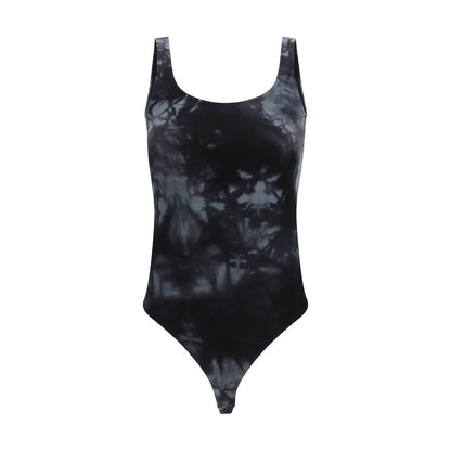 Wolford Ink Fatal Thong Bodysuit in Black Cotton