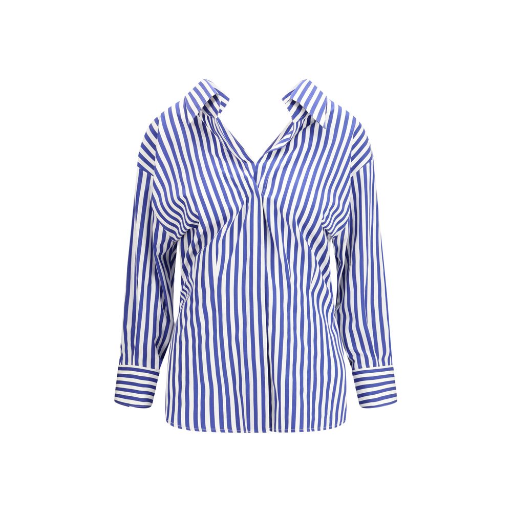 Givenchy Blue & White Striped Cotton Open Shirt