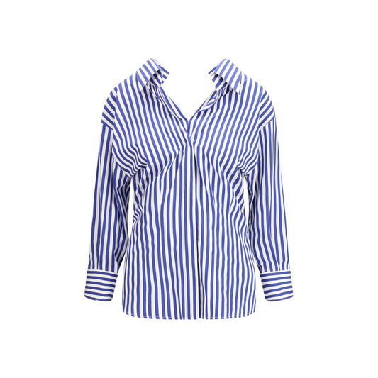 Givenchy Blue & White Striped Cotton Open Shirt