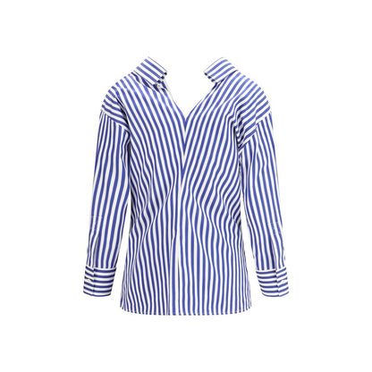 Givenchy Blue & White Striped Cotton Open Shirt