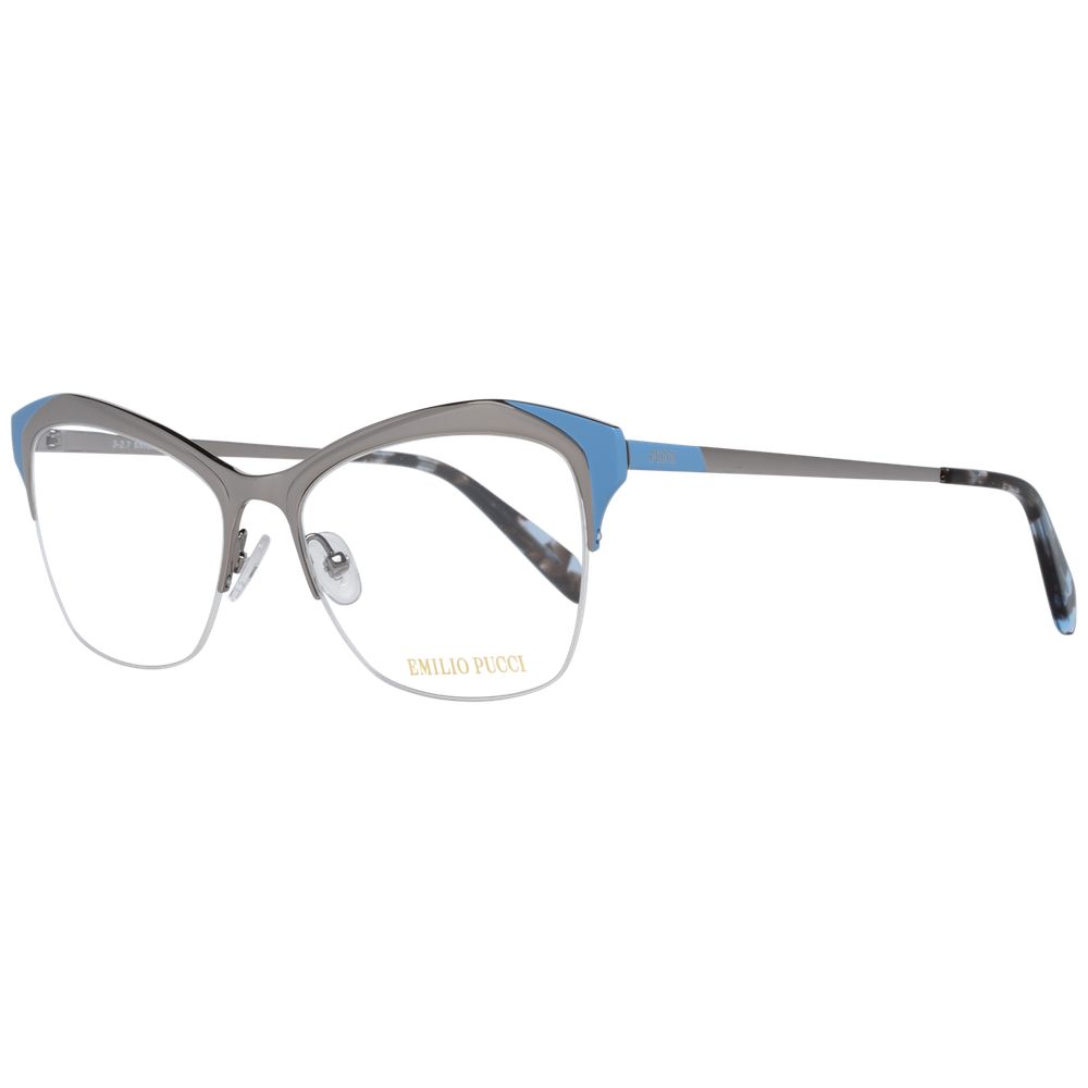 Emilio Pucci Women's Optical Glasses – Silver Metal Half-Rim