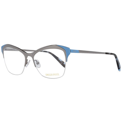 Emilio Pucci Women's Optical Glasses – Silver Metal Half-Rim