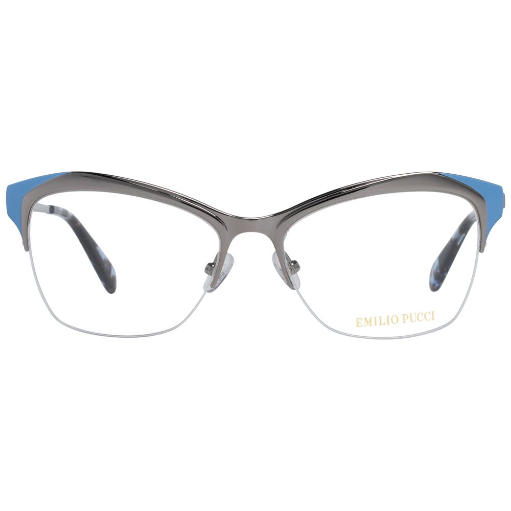 Emilio Pucci Women's Optical Glasses – Silver Metal Half-Rim