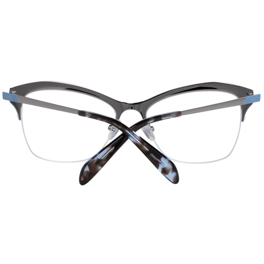 Emilio Pucci Women's Optical Glasses – Silver Metal Half-Rim