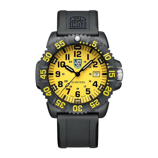 Luminox Men’s Quartz Black Resin Sport Watch with Yellow Dial