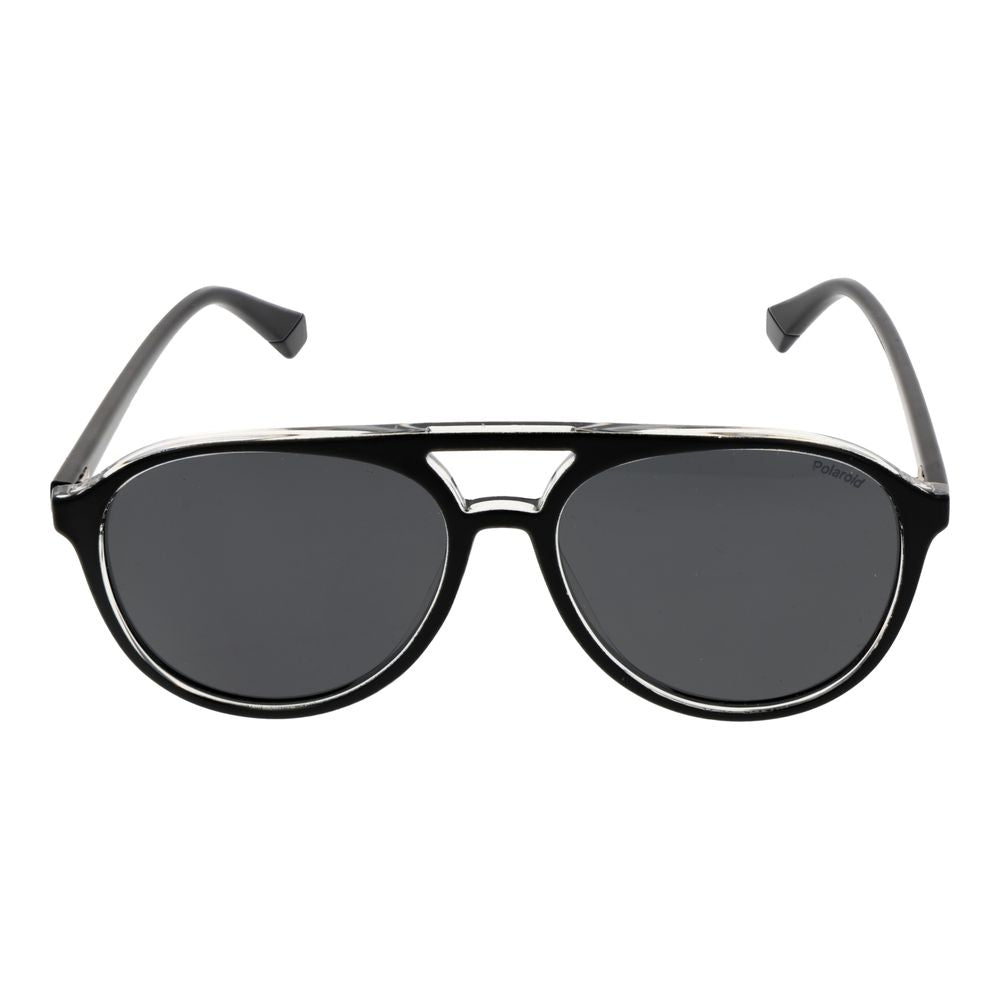 Polaroid Unisex Sunglasses – Black Polycarbonate Frame, Grey Polarised Lenses