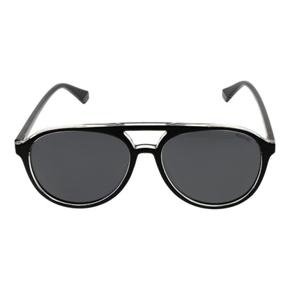 Polaroid Unisex Sunglasses – Black Polycarbonate Frame, Grey Polarised Lenses