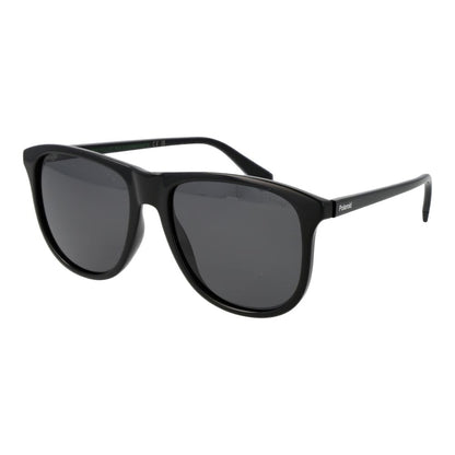 Polaroid Men's Black Sunglasses – Stylish Polycarbonate Frame, Grey Lenses