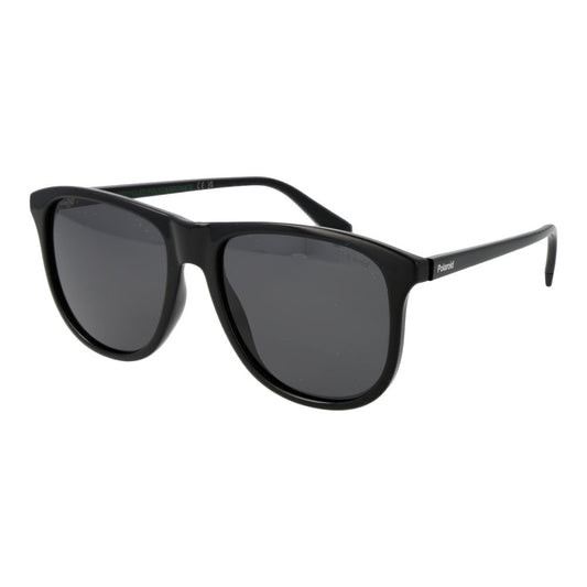 Polaroid Men's Black Sunglasses – Stylish Polycarbonate Frame, Grey Lenses