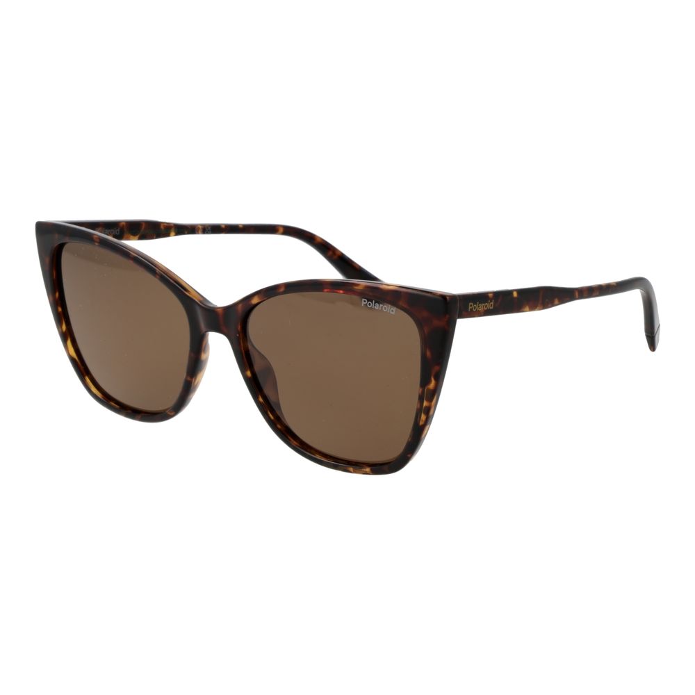 Polaroid Women's Sunglasses – Brown Polycarbonate Frame, Polarized Lenses