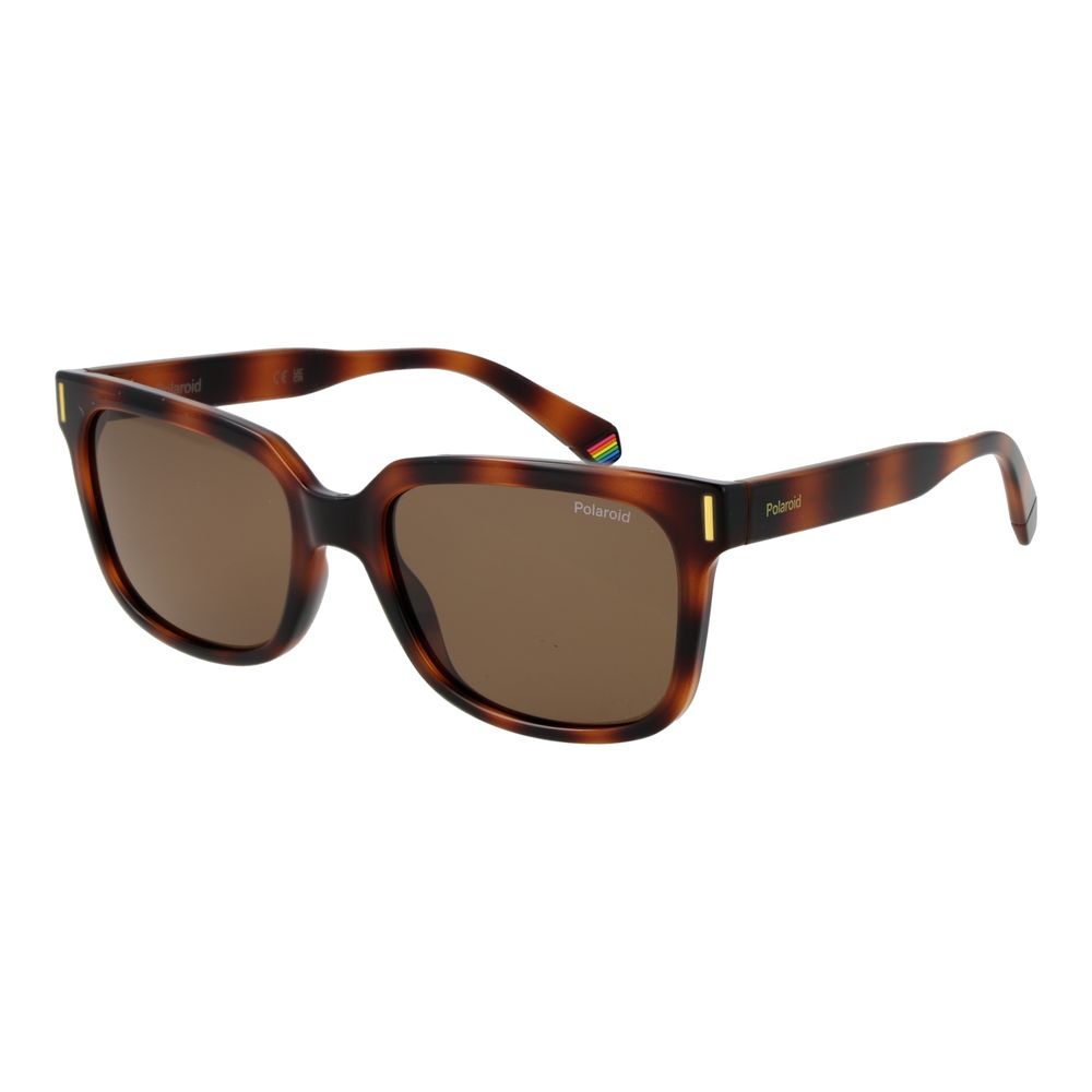 Polaroid Unisex Sunglasses – Brown Polycarbonate Frame, Polarized Lenses