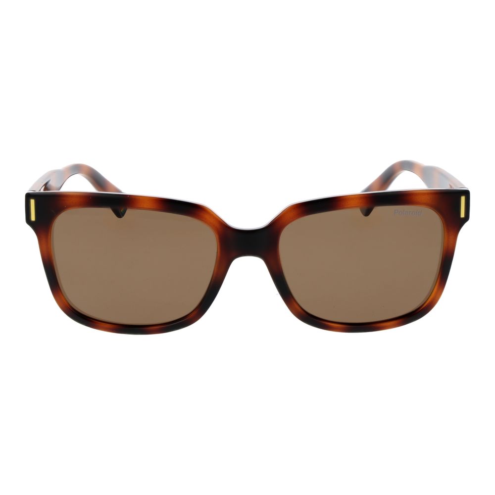 Polaroid Unisex Sunglasses – Brown Polycarbonate Frame, Polarized Lenses