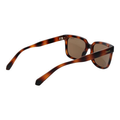 Polaroid Unisex Sunglasses – Brown Polycarbonate Frame, Polarized Lenses