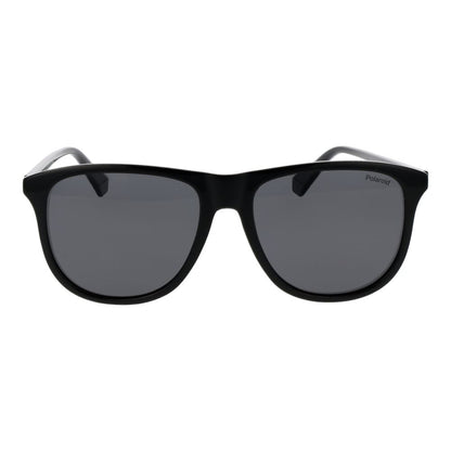 Polaroid Men's Black Sunglasses – Stylish Polycarbonate Frame, Grey Lenses