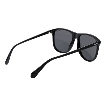Polaroid Men's Black Sunglasses – Stylish Polycarbonate Frame, Grey Lenses