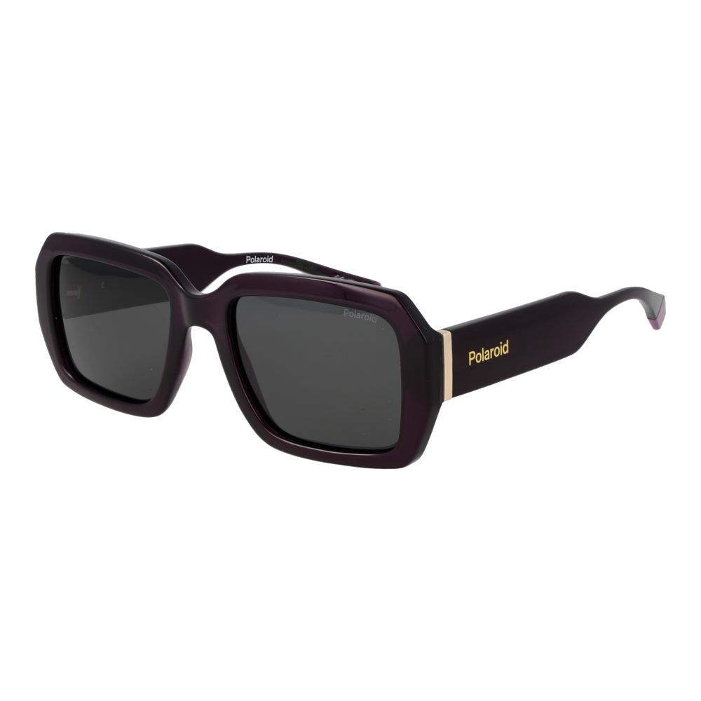 Polaroid Unisex Sunglasses – Purple Plastic Frame, Grey Polarized Lenses