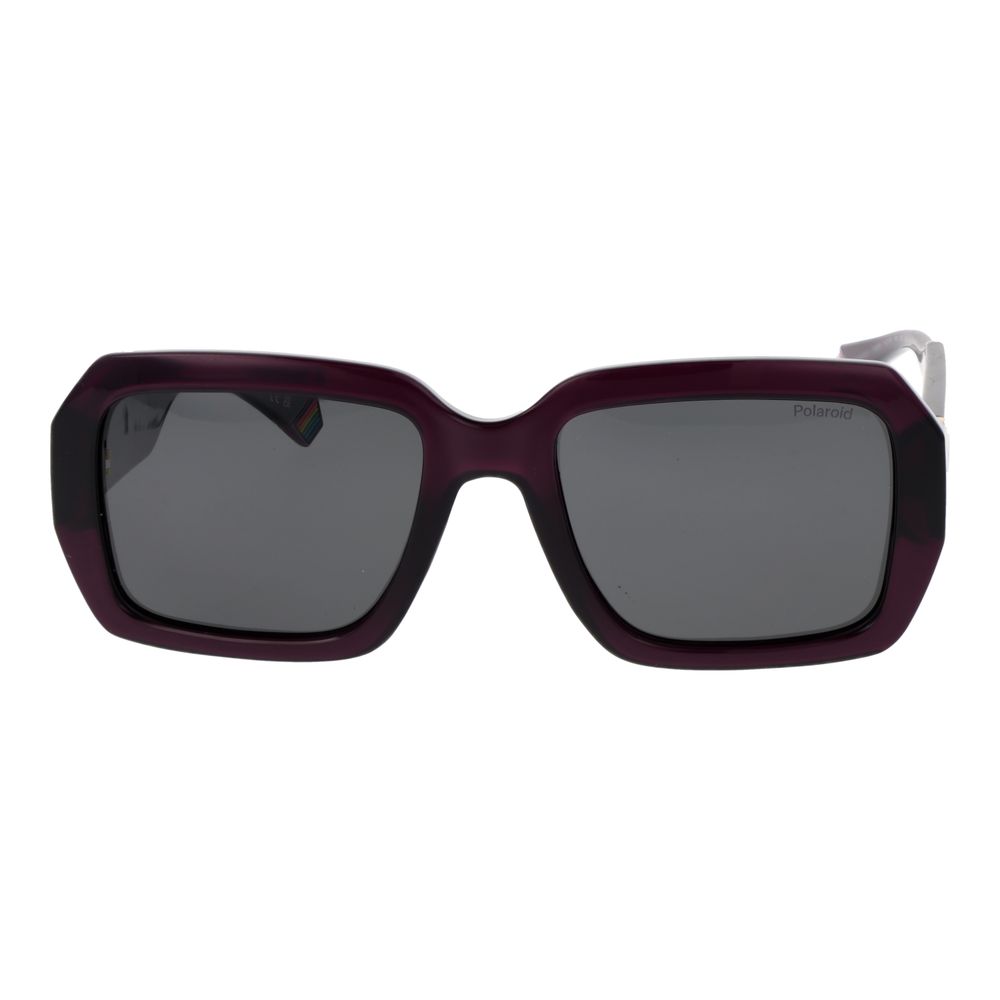 Polaroid Unisex Sunglasses – Purple Plastic Frame, Grey Polarized Lenses