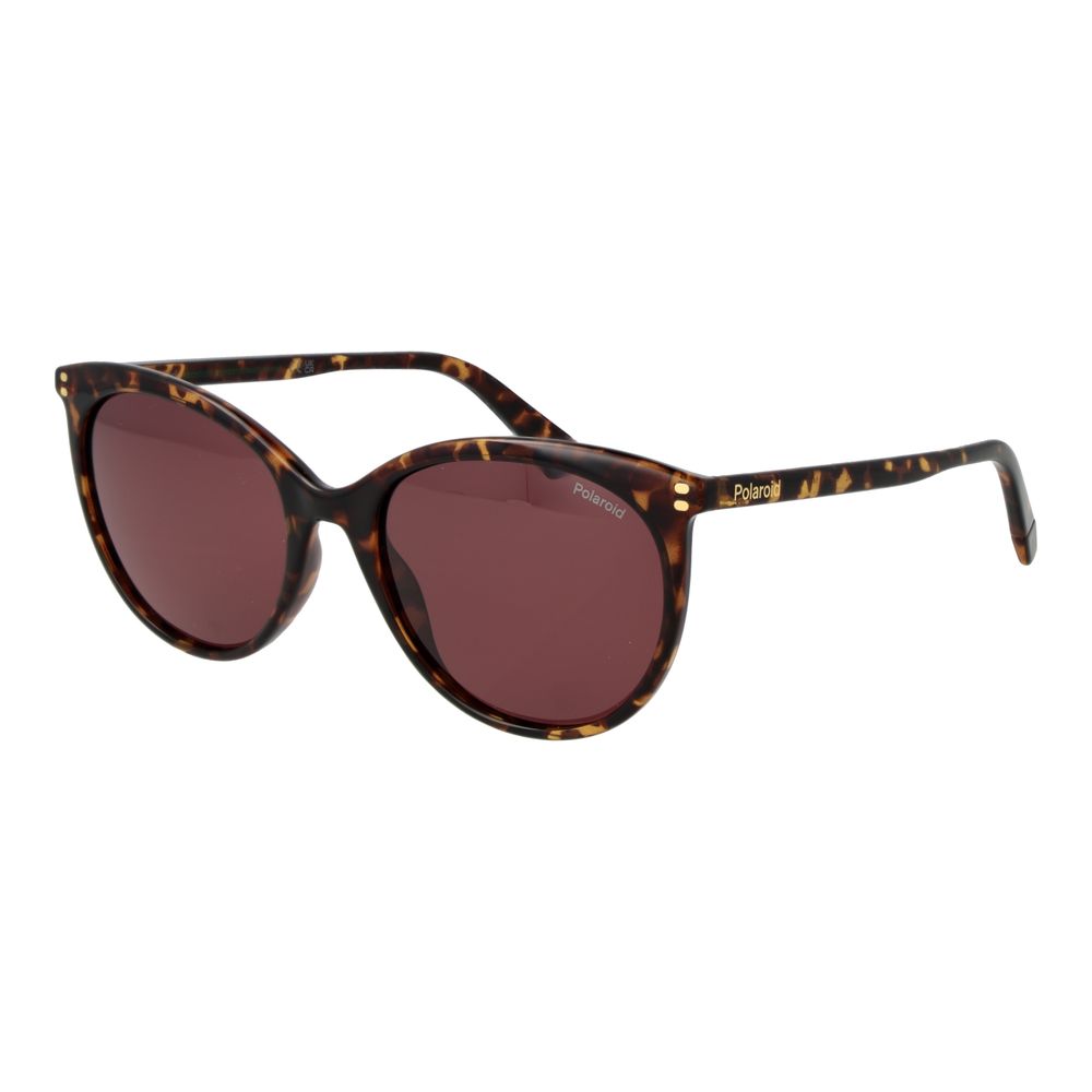 Polaroid Women’s Sunglasses – Brown Polycarbonate Frame, Purple Lenses