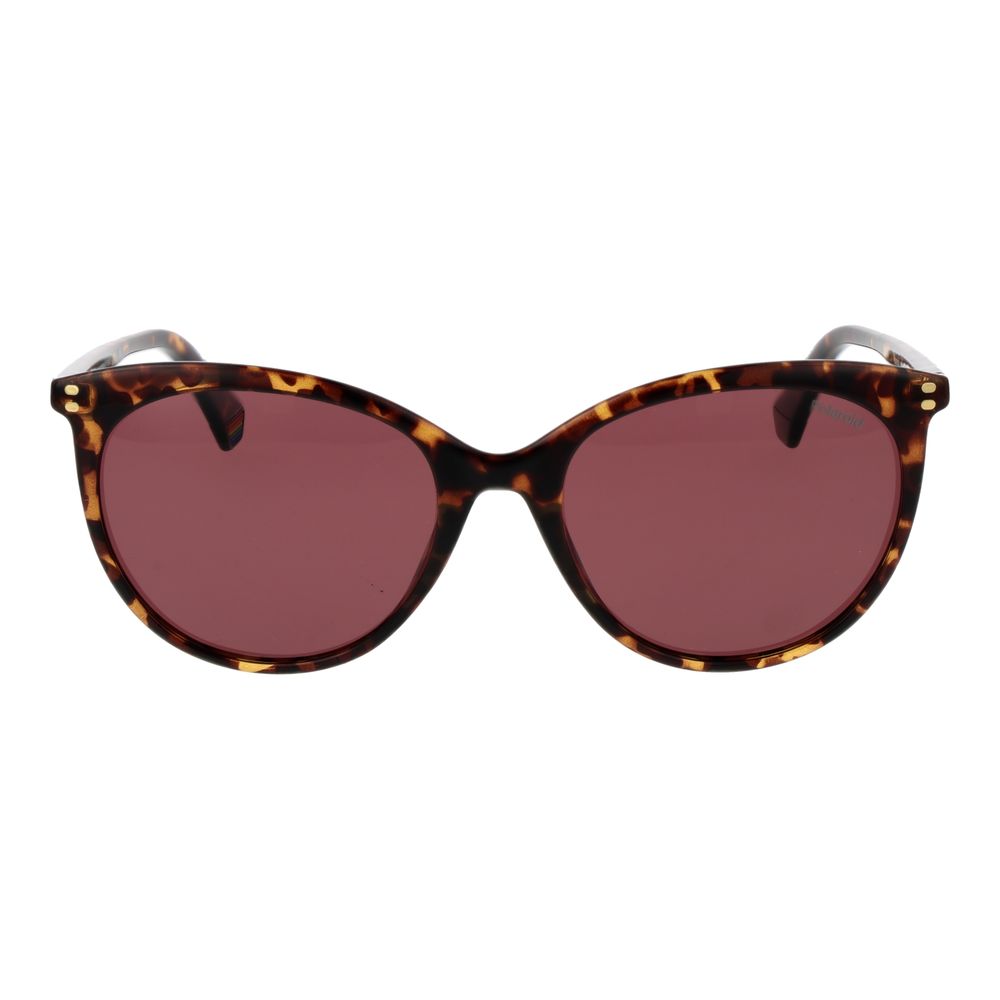 Polaroid Women’s Sunglasses – Brown Polycarbonate Frame, Purple Lenses
