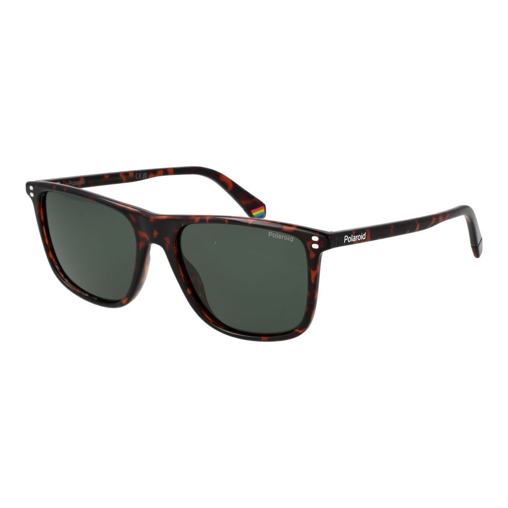 Polaroid Sunglasses – Brown Polycarbonate Frame, Green Lenses