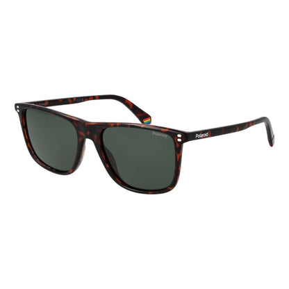 Polaroid Sunglasses – Brown Polycarbonate Frame, Green Lenses
