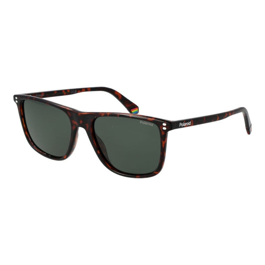 Polaroid Sunglasses – Brown Polycarbonate Frame, Green Lenses