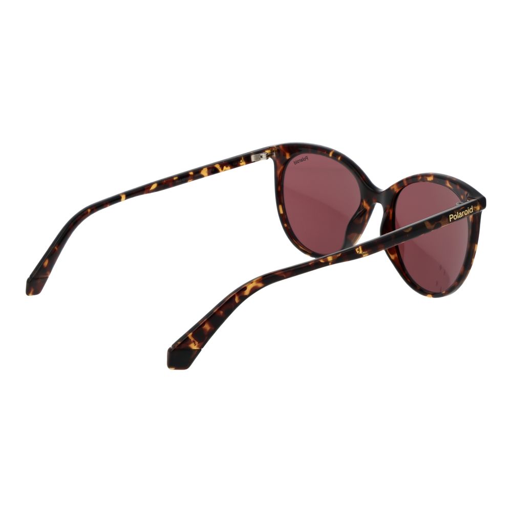 Polaroid Women’s Sunglasses – Brown Polycarbonate Frame, Purple Lenses