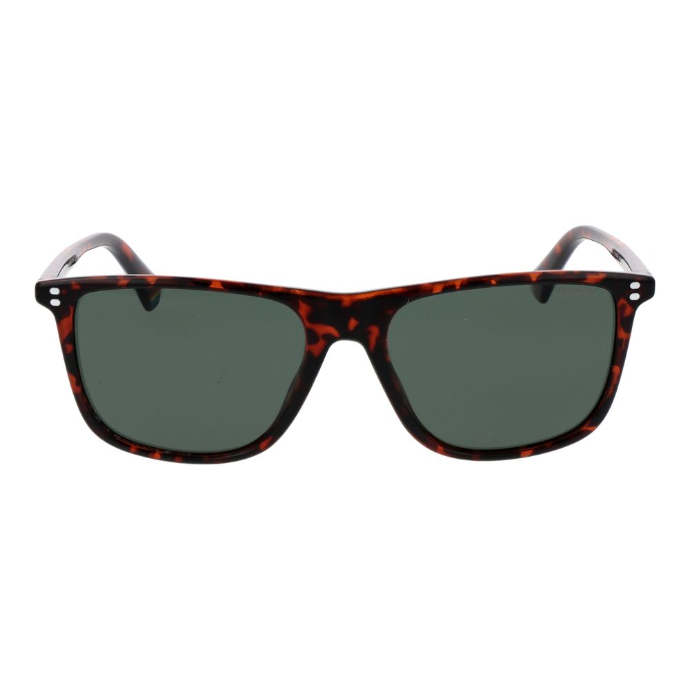 Polaroid Sunglasses – Brown Polycarbonate Frame, Green Lenses