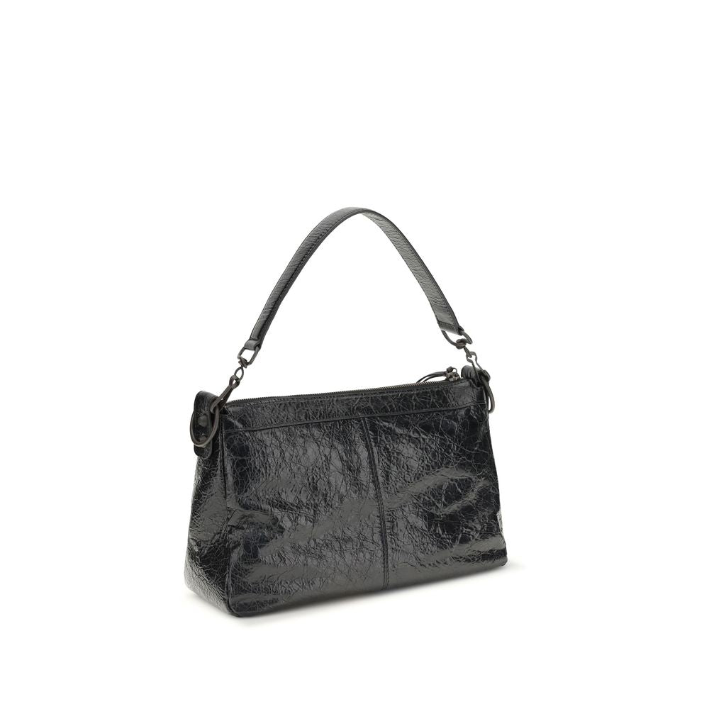 Balenciaga Black Lambskin City Moto Small Shoulder Bag