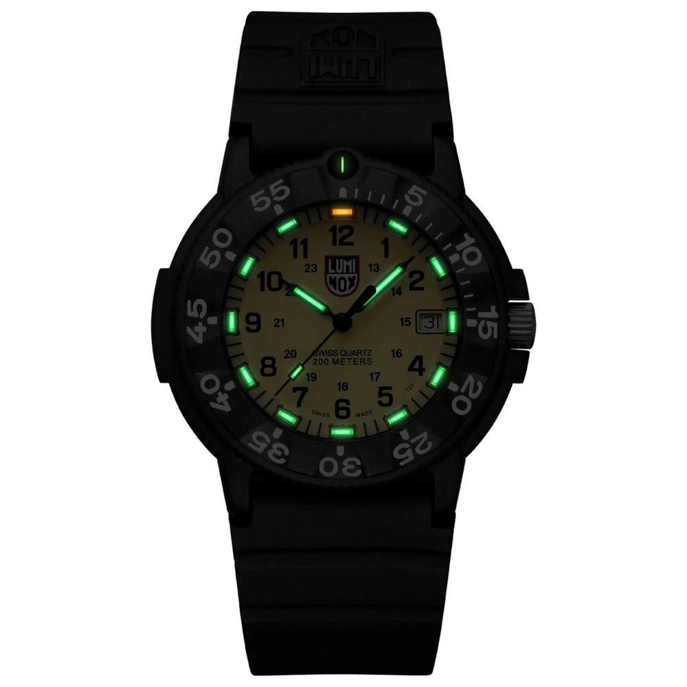Luminox Men's Black Rubber Sport Watch with Yellow Dial